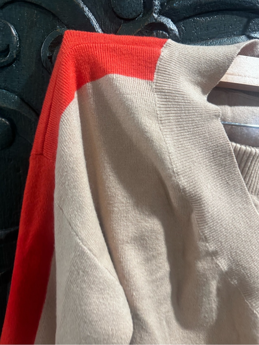 Fashion Nova Beige and Red Knit Track Jogger Set - Picture 2 of 3